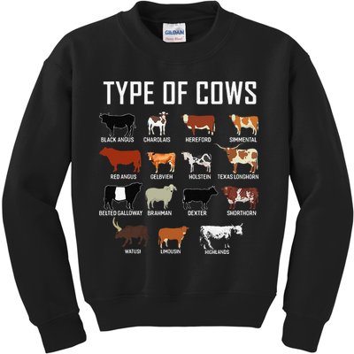 Types Of Cows Farmer Tee Costume Cow Kids Sweatshirt