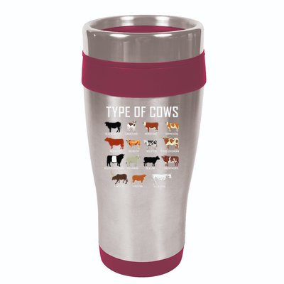 Types Of Cows Farmer Tee Costume Cow 16oz Travel Tumbler
