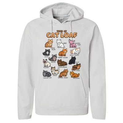 Types Of Cat Loaf Cute Kitten Kawaii Cats Performance Fleece Hoodie