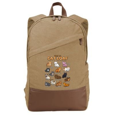 Types Of Cat Loaf Cute Kitten Kawaii Cats Cotton Canvas Backpack