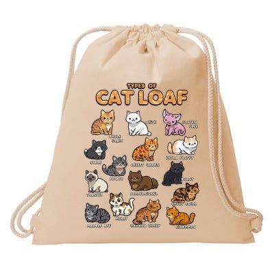 Types Of Cat Loaf Cute Kitten Kawaii Cats Drawstring Bag