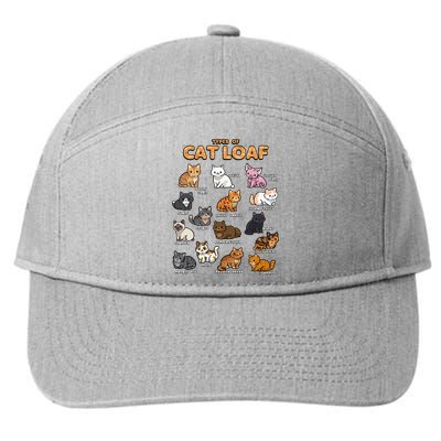 Types Of Cat Loaf Cute Kitten Kawaii Cats 7-Panel Snapback Hat