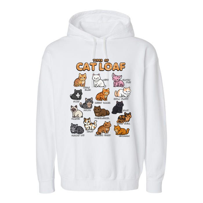 Types Of Cat Loaf Cute Kitten Kawaii Cats Garment-Dyed Fleece Hoodie