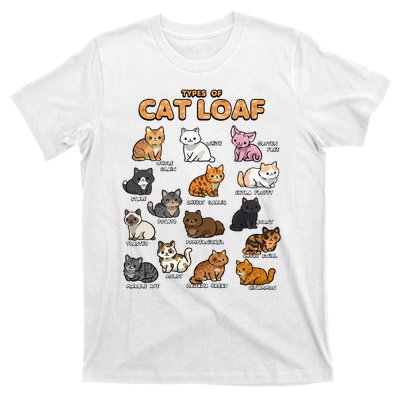 Types Of Cat Loaf Cute Kitten Kawaii Cats T-Shirt