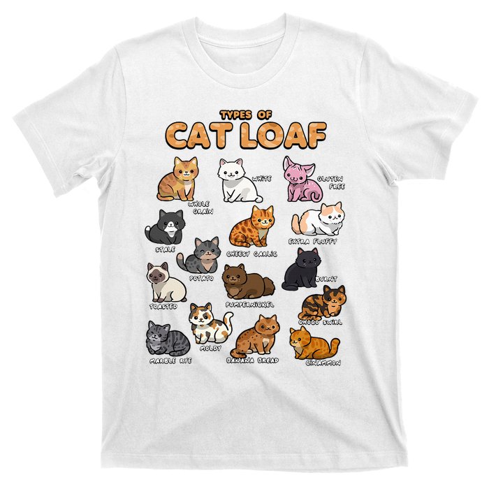 Types Of Cat Loaf Cute Kitten Kawaii Cats T-Shirt