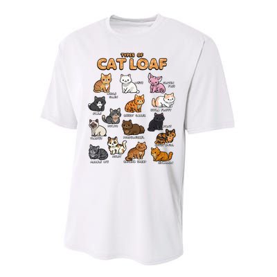 Types Of Cat Loaf Cute Kitten Kawaii Cats Performance Sprint T-Shirt