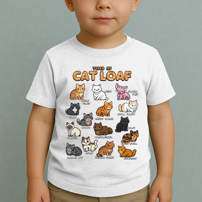 Types Of Cat Loaf Cute Kitten Kawaii Cats Toddler T-Shirt