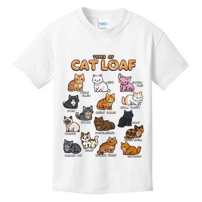 Types Of Cat Loaf Cute Kitten Kawaii Cats Kids T-Shirt