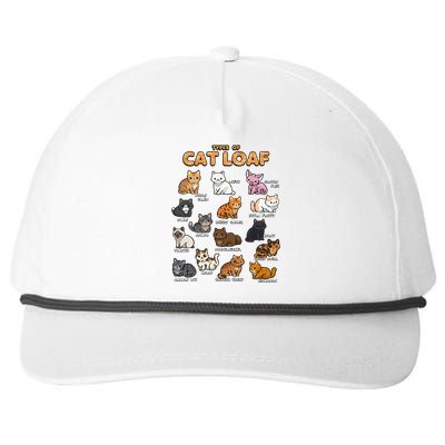 Types Of Cat Loaf Cute Kitten Kawaii Cats Snapback Five-Panel Rope Hat