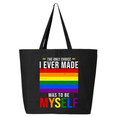The Only Choice I Ever Made Was To Be Myself LGBTQ Flag 25L Jumbo Tote