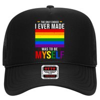 The Only Choice I Ever Made Was To Be Myself LGBTQ Flag Trucker Hat