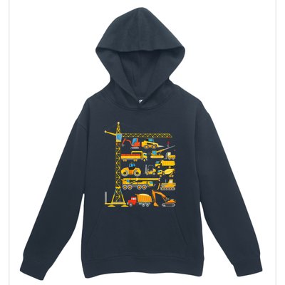 Types Of Construction Excavator Bulldozer Truck Crane Urban Pullover Hoodie