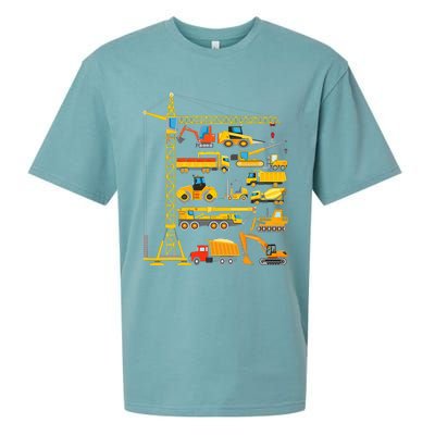 Types Of Construction Excavator Bulldozer Truck Crane Sueded Cloud Jersey T-Shirt