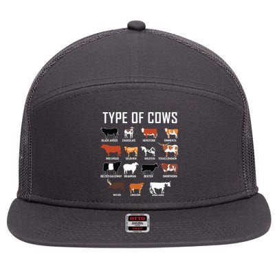 Types Of Cows Shirts Farmer Tee Shirts Costume Cow 7 Panel Mesh Trucker Snapback Hat