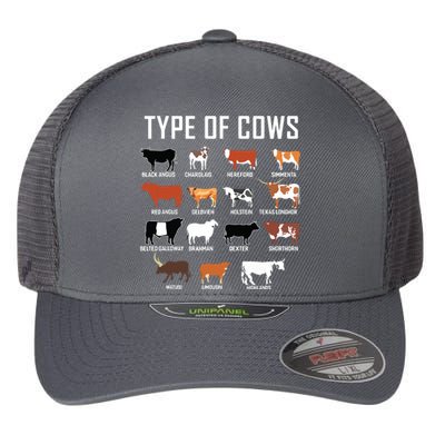 Types Of Cows Shirts Farmer Tee Shirts Costume Cow Flexfit Unipanel Trucker Cap