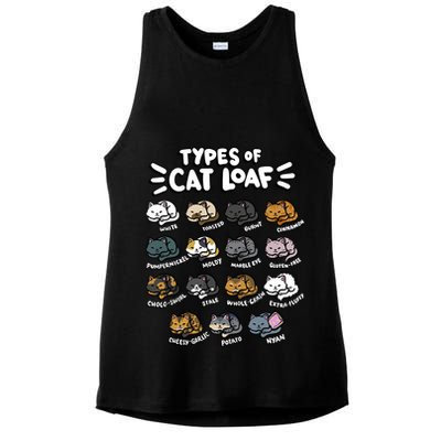 Types Of Cat Loaf Kitten Bread Lover Foodie Cute Pet Cat Ladies PosiCharge Tri-Blend Wicking Tank