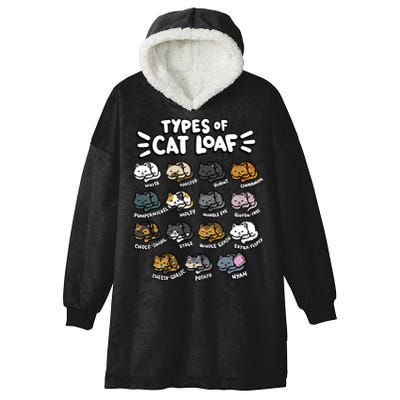 Types Of Cat Loaf Kitten Bread Lover Foodie Cute Pet Cat Hooded Wearable Blanket