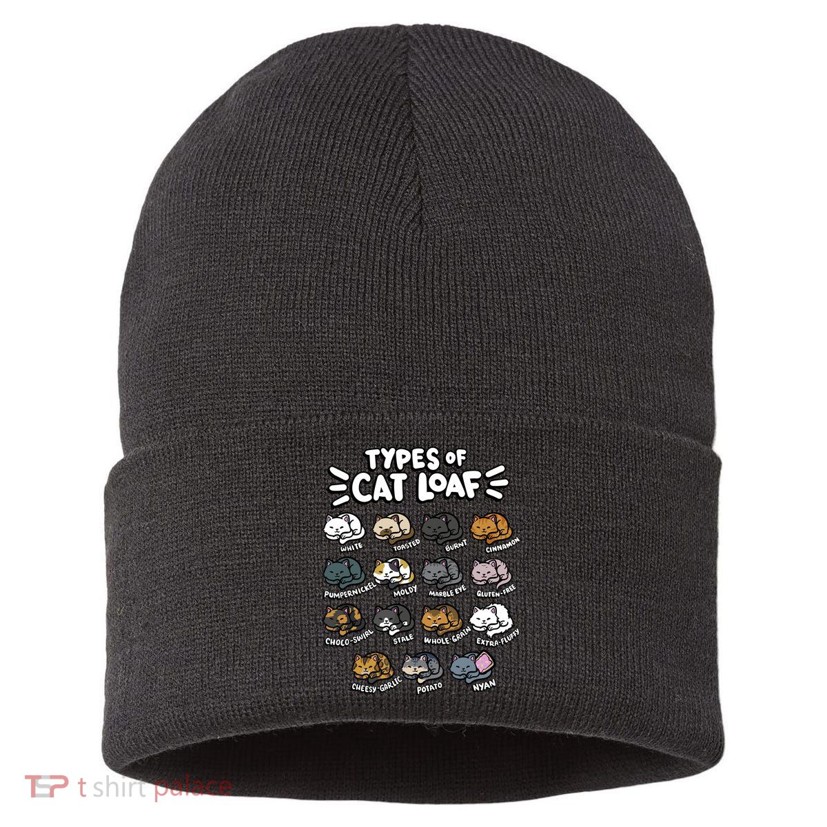Types Of Cat Loaf Kitten Bread Lover Foodie Cute Pet Cat Sustainable Knit Beanie