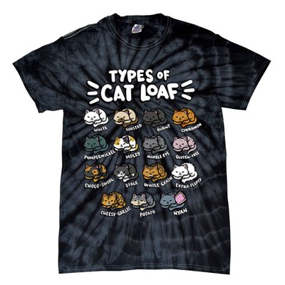 Types Of Cat Loaf Kitten Bread Lover Foodie Cute Pet Cat Tie-Dye T-Shirt