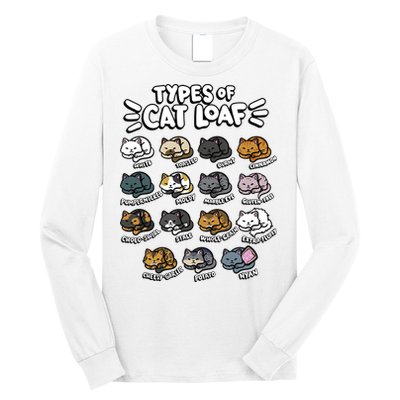 Types Of Cat Loaf Kitten Bread Lover Foodie Cute Pet Cat Long Sleeve Shirt