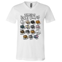 Types Of Cat Loaf Kitten Bread Lover Foodie Cute Pet Cat V-Neck T-Shirt