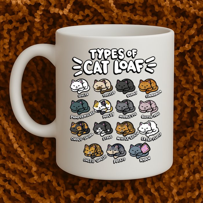 Types Of Cat Loaf Kitten Bread Lover Foodie Cute Pet Cat Mug