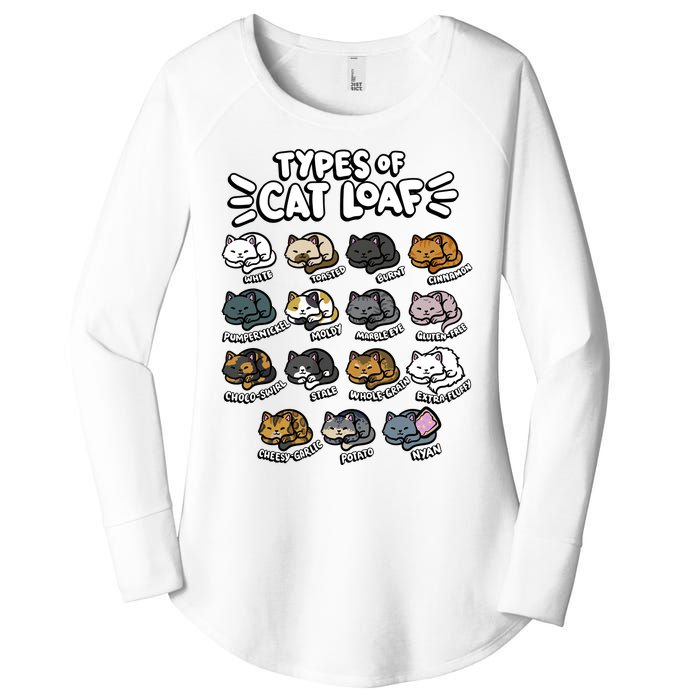 Types Of Cat Loaf Kitten Bread Lover Foodie Cute Pet Cat Women's Perfect Tri Tunic Long Sleeve Shirt