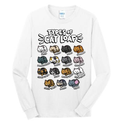 Types Of Cat Loaf Kitten Bread Lover Foodie Cute Pet Cat Tall Long Sleeve T-Shirt