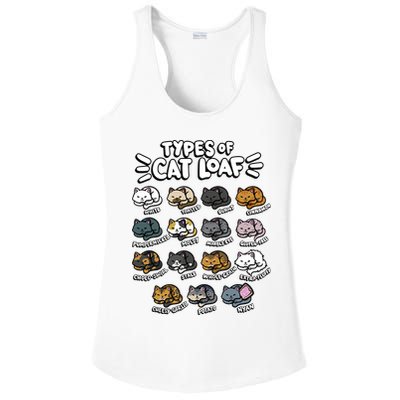 Types Of Cat Loaf Kitten Bread Lover Foodie Cute Pet Cat Ladies PosiCharge Competitor Racerback Tank
