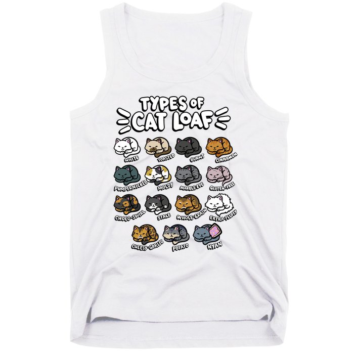 Types Of Cat Loaf Kitten Bread Lover Foodie Cute Pet Cat Tank Top