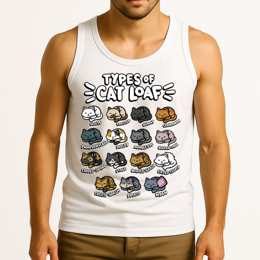 Types Of Cat Loaf Kitten Bread Lover Foodie Cute Pet Cat Tank Top