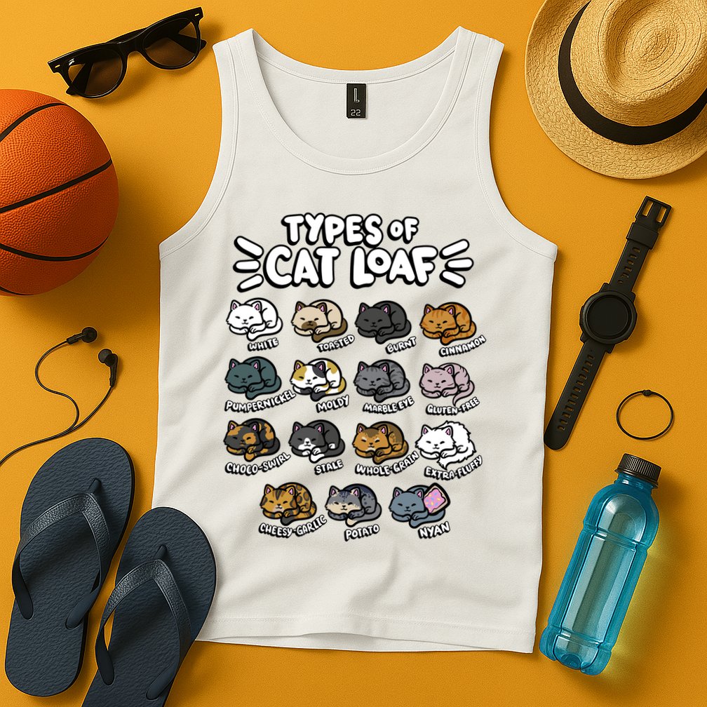 Types Of Cat Loaf Kitten Bread Lover Foodie Cute Pet Cat Tank Top