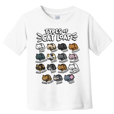 Types Of Cat Loaf Kitten Bread Lover Foodie Cute Pet Cat Toddler T-Shirt