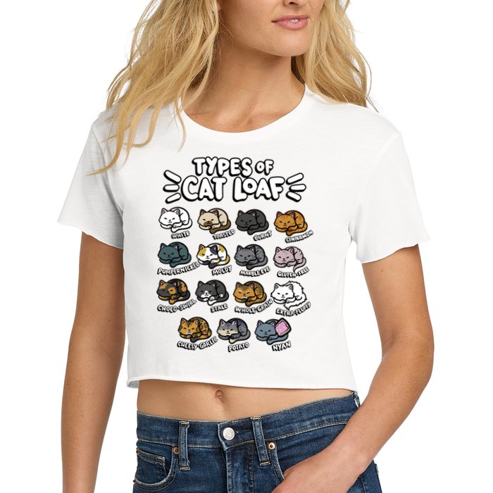 Types Of Cat Loaf Kitten Bread Lover Foodie Cute Pet Cat Crop Top