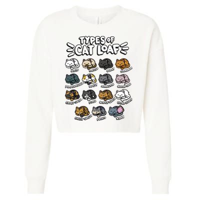 Types Of Cat Loaf Kitten Bread Lover Foodie Cute Pet Cat Cropped Pullover Crew