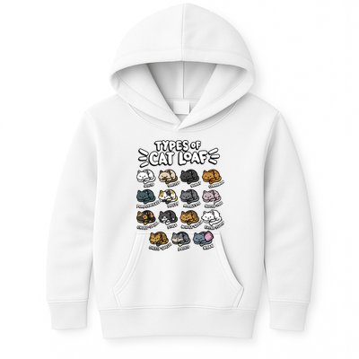 Types Of Cat Loaf Kitten Bread Lover Foodie Cute Pet Cat Kids Hoodie