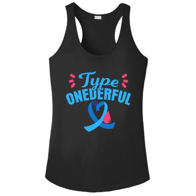 Type Onederful Cute Type 1 Diabetes Awareness Ladies PosiCharge Competitor Racerback Tank