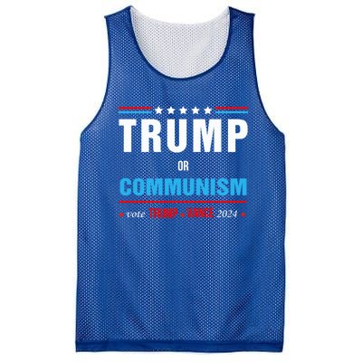 Trump Or Communism Vote Trump Vance 2024 Gift Mesh Reversible Basketball Jersey Tank