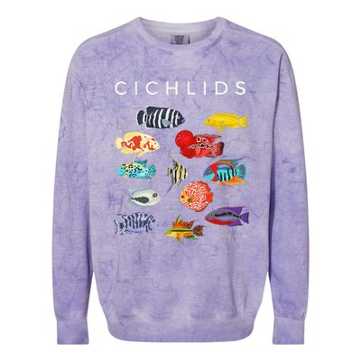 Types Of Cichlid Fish Species Cichlids Aquarium Colorblast Crewneck Sweatshirt