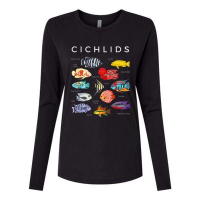 Types Of Cichlid Fish Species Cichlids Aquarium Womens Cotton Relaxed Long Sleeve T-Shirt