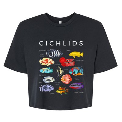 Types Of Cichlid Fish Species Cichlids Aquarium Bella+Canvas Jersey Crop Tee