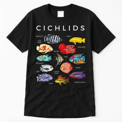 Types Of Cichlid Fish Species Cichlids Aquarium Tall T-Shirt