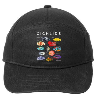 Types Of Cichlid Fish Species Cichlids Aquarium 7-Panel Snapback Hat
