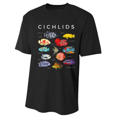 Types Of Cichlid Fish Species Cichlids Aquarium Performance Sprint T-Shirt