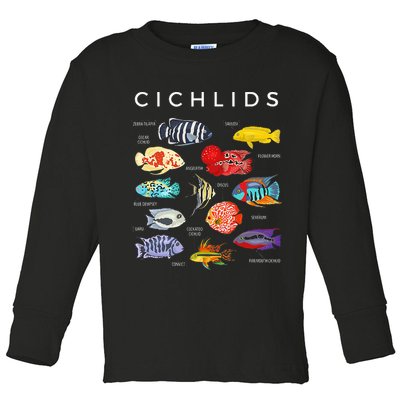 Types Of Cichlid Fish Species Cichlids Aquarium Toddler Long Sleeve Shirt