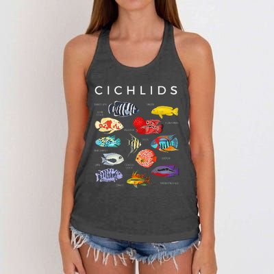 Types Of Cichlid Fish Species Cichlids Aquarium Women's Knotted Racerback Tank