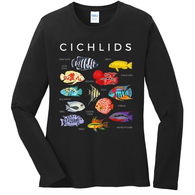 Types Of Cichlid Fish Species Cichlids Aquarium Ladies Long Sleeve Shirt