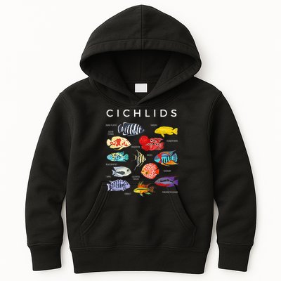 Types Of Cichlid Fish Species Cichlids Aquarium Kids Hoodie