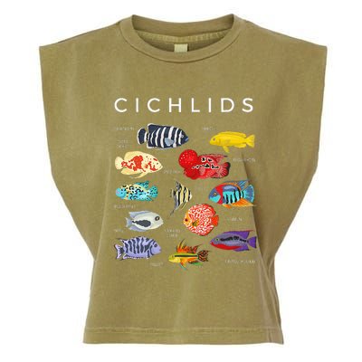 Types Of Cichlid Fish Species Cichlids Aquarium Garment-Dyed Women's Muscle Tee