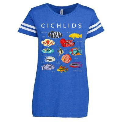 Types Of Cichlid Fish Species Cichlids Aquarium Enza Ladies Jersey Football T-Shirt